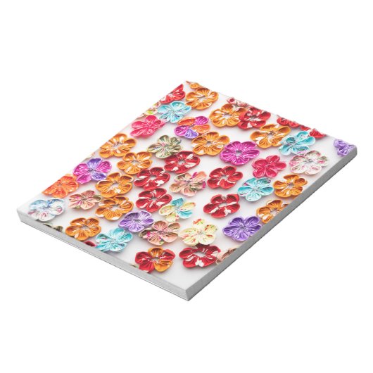 Blume mit Handnähte, Multicolor Notizblock (Rotiert)