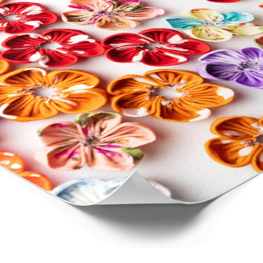 Blume mit Handnähte, Multicolor Poster (Ecke)