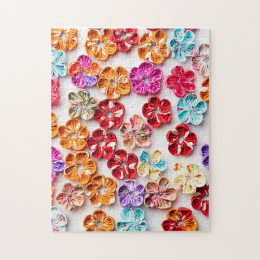 Blume mit Handnähte, Multicolor Puzzle (Vertikal)