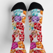 Blume mit Handnähte, Multicolor Socken (Oben)