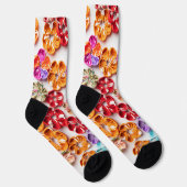 Blume mit Handnähte, Multicolor Socken (Rechts)