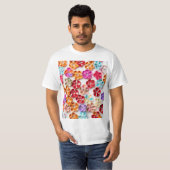 Blume mit Handnähte, Multicolor T-Shirt (Vorne ganz)