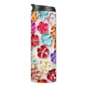 Blume mit Handnähte, Multicolor Thermosbecher (Nach rechts gedreht)