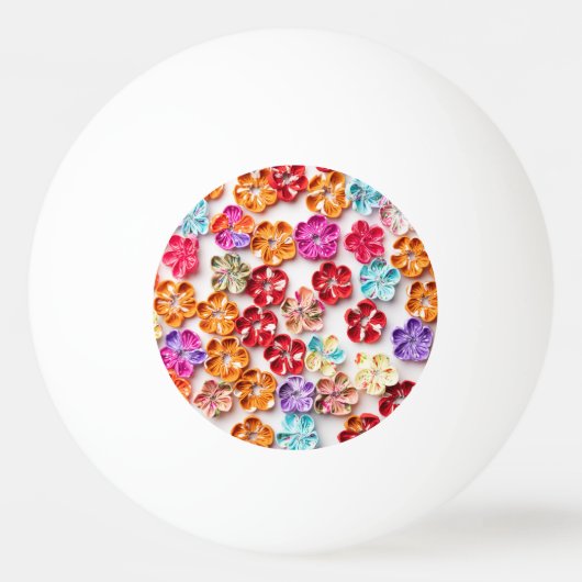 Blume mit Handnähte, Multicolor Tischtennisball (Vorderseite)