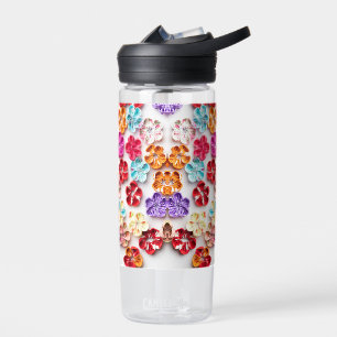 Blume mit Handnähte, Multicolor Trinkflasche