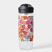 Blume mit Handnähte, Multicolor Trinkflasche (Vorderseite)