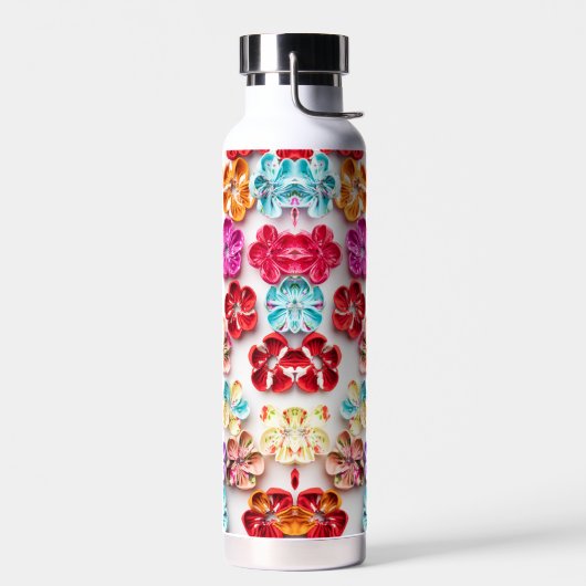 Blume mit Handnähte, Multicolor Trinkflasche (Links)