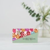 Blume mit Handnähte, Multicolor Visitenkarte (Stehend Vorderseite)