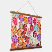 Blume mit Handnähte, Multicolor Wandteppich Mit Holzrahmen (Gewinkelt)