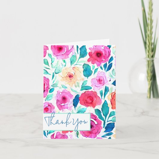 Blume mit hellen Aquarellfarben individuell anpass Karte (Vorderseite)