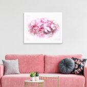 Blume mit hellen und dunkelrosa Hydrangea Leinwanddruck (Insitu (Wohnzimmer))