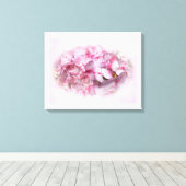 Blume mit hellen und dunkelrosa Hydrangea Leinwanddruck (Insitu (Holzboden))