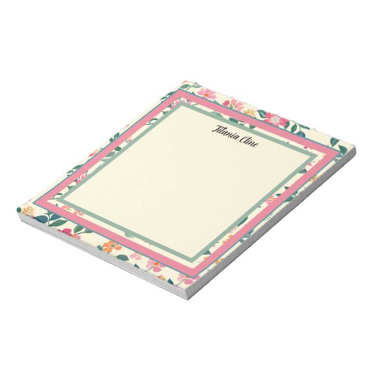 Blume mit hellgelbem Hintergrund Notizblock (Rotiert)