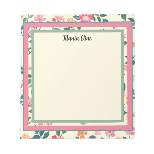 Blume mit hellgelbem Hintergrund Notizblock (Vorderseite)