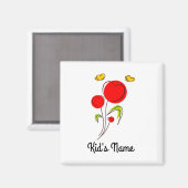 Blume mit Herz Magnet (Vorderseite/Rückseite)