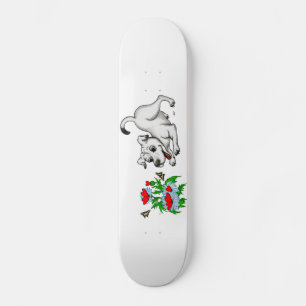 Blume mit Herz, Welpe und Schmetterling Skateboard