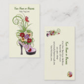 Blume mit High Heel Shoe Business oder Personal Ca Visitenkarte (Vorne/Hinten)