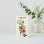 Blume mit High Heel Shoe Business oder Personal Ca Visitenkarte (Stehend Vorderseite)