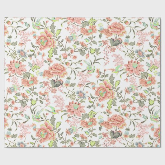 Blume mit Hummingbird Geschenkpapier (Flach)