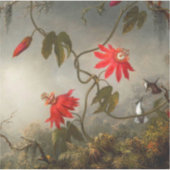 Blume mit Hummingbirds Heade Aufkleber (Vorderseite)