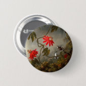Blume mit Hummingbirds Heade Button (Vorne & Hinten)