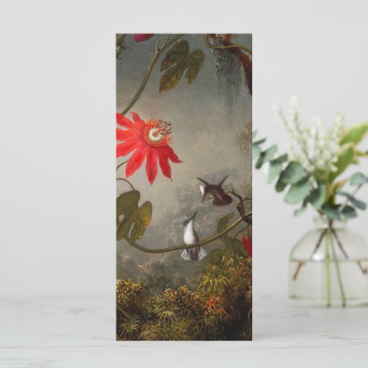 Blume mit Hummingbirds Heade Card (Stehend Vorderseite)