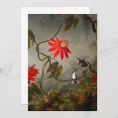 Blume mit Hummingbirds Heade Einladung (Vorne/Hinten)