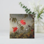 Blume mit Hummingbirds Heade Einladung (Stehend Vorderseite)