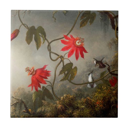 Blume mit Hummingbirds Heade Fliese (Vorderseite)