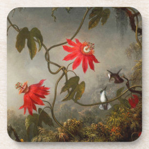 Blume mit Hummingbirds Heade Getränkeuntersetzer