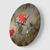 Blume mit Hummingbirds Heade Große Wanduhr (Winkel)