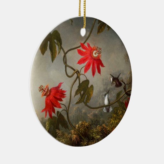 Blume mit Hummingbirds Heade Keramik Ornament (Rechts)