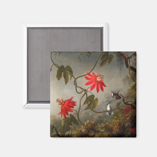 Blume mit Hummingbirds Heade Magnet (Vorderseite/Rückseite)