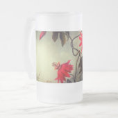 Blume mit Hummingbirds Heade Mattglas Bierglas (Vorderseite Links)