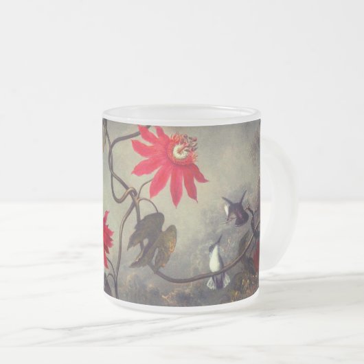 Blume mit Hummingbirds Heade Mattglastasse (VorderseiteRechts)