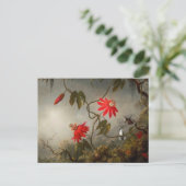 Blume mit Hummingbirds Heade Postkarte (Stehend Vorderseite)