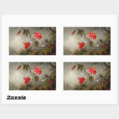 Blume mit Hummingbirds Heade Rechteckiger Aufkleber (Blatt)