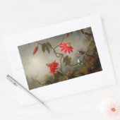 Blume mit Hummingbirds Heade Rechteckiger Aufkleber (Umschlag)
