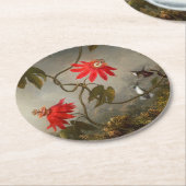 Blume mit Hummingbirds Heade Runder Pappuntersetzer (Angewinkelt)