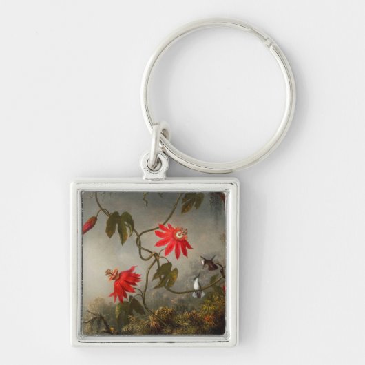 Blume mit Hummingbirds Heade Schlüsselanhänger (Vorne)