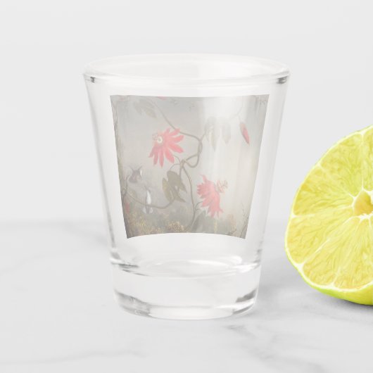 Blume mit Hummingbirds Heade Schnapsglas (Rückseite)