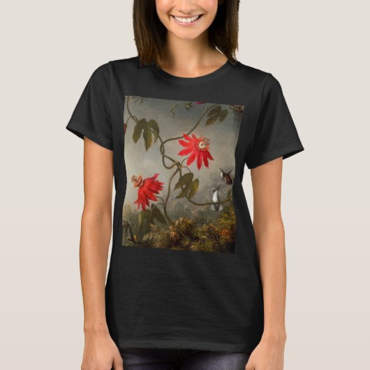 Blume mit Hummingbirds Heade T-Shirt (Vorderseite)
