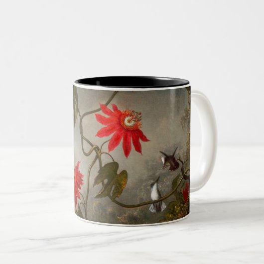 Blume mit Hummingbirds Heade Zweifarbige Tasse (VorderseiteRechts)