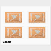 Blume mit Inspiration. Rechteckiger Aufkleber (Blatt)