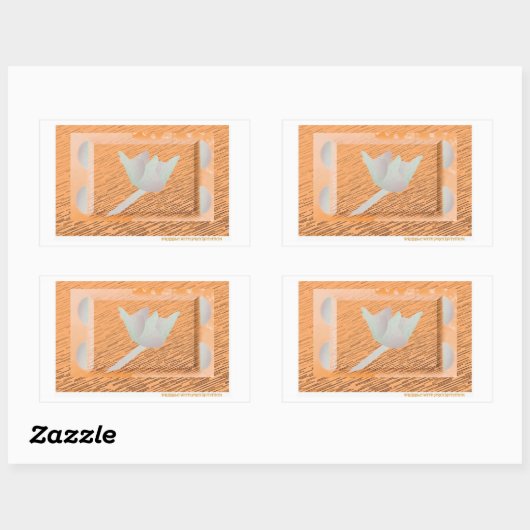 Blume mit Inspiration. Rechteckiger Aufkleber (Blatt)