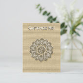 Blume mit Jacquard Material ANY FARBE Postkarte (Stehend Vorderseite)