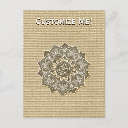 Blume mit Jacquard Material ANY FARBE Postkarte (Vorderseite)