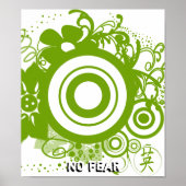 Blume mit Kanji für Mut Poster (Vorne)