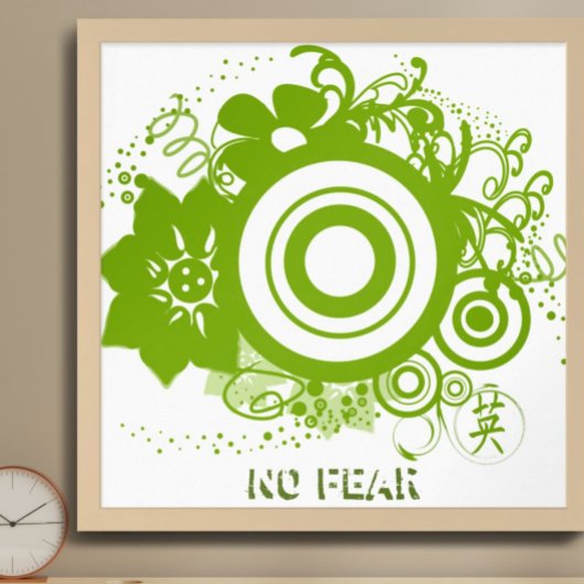 Blume mit Kanji für Mut Poster