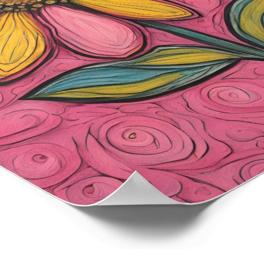 Blume mit Kohlenstaub- Poster (Ecke)